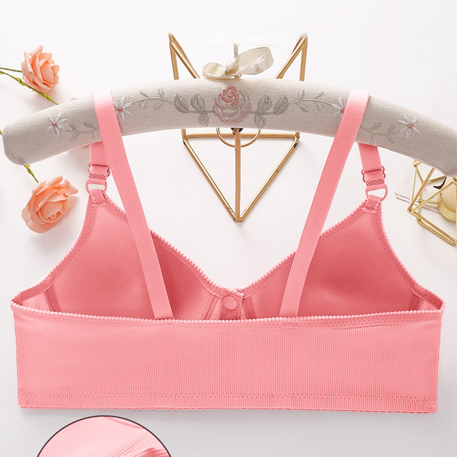 thumbnail image 5 of Sujetador informal ajustable y transpirable para mujer - Sin aros, costuras de encaje, copa BC, tallas S-XXXL, 5 of 5
